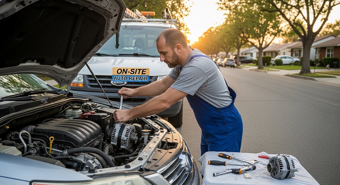 Crew Working Alternator Replacement 3
