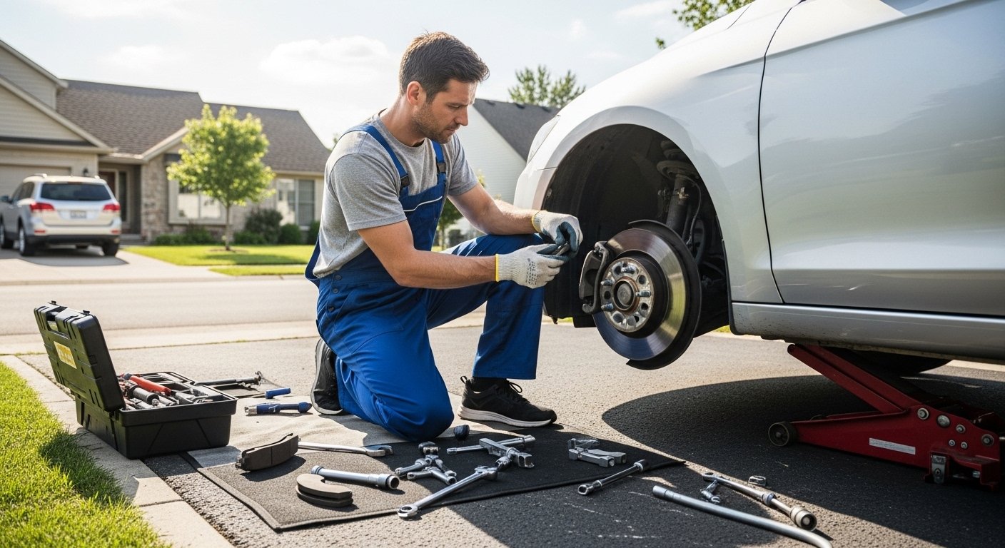 Crew Working Brake Replacement 6